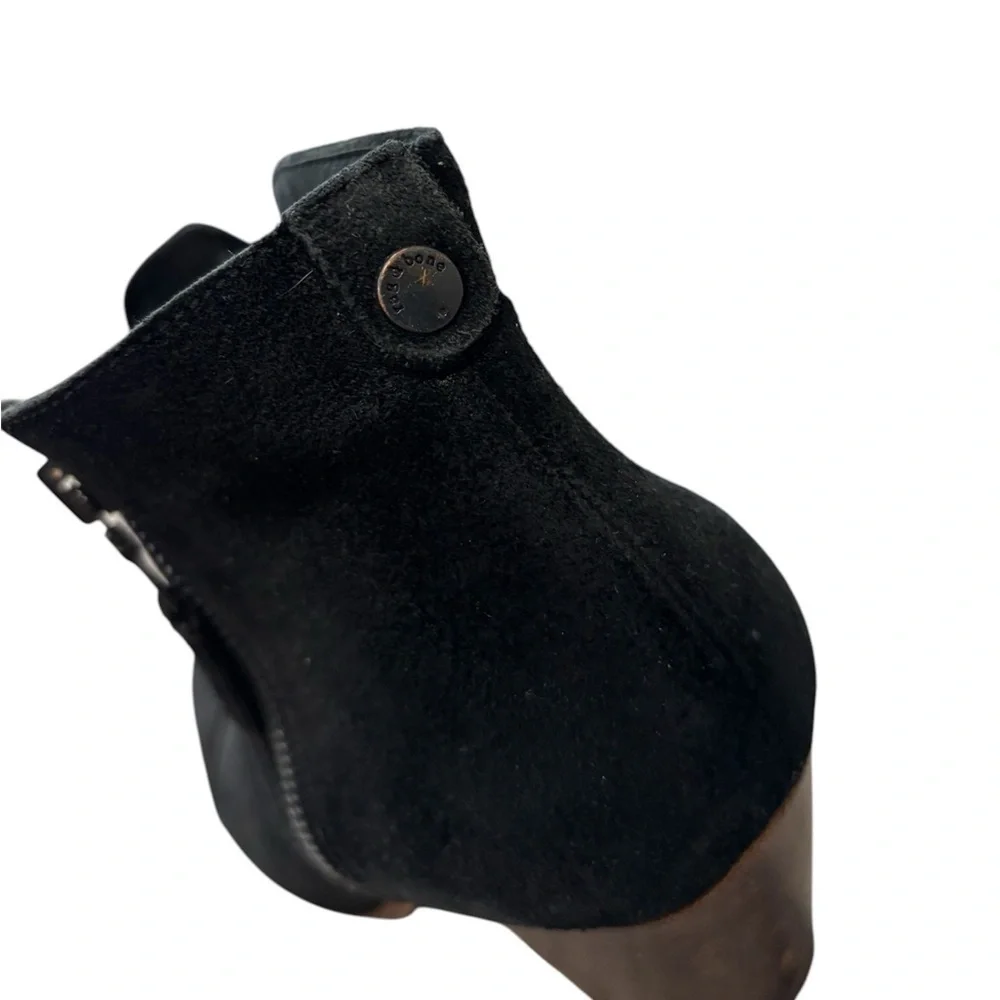 RAG + BONE Margot Black Waxed Suede Boots Size 9.5